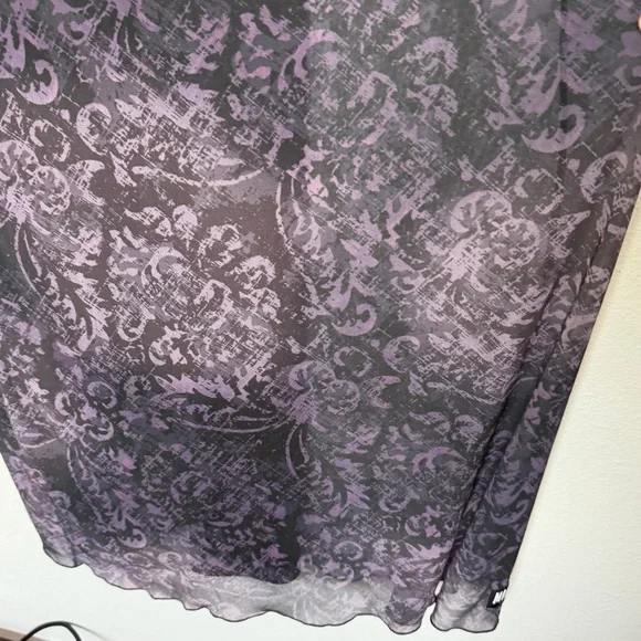 💜Minga London Sheer Mesh Slip Dress Purple Black Grunge Alt Fairy | Size L - Picture 6 of 12